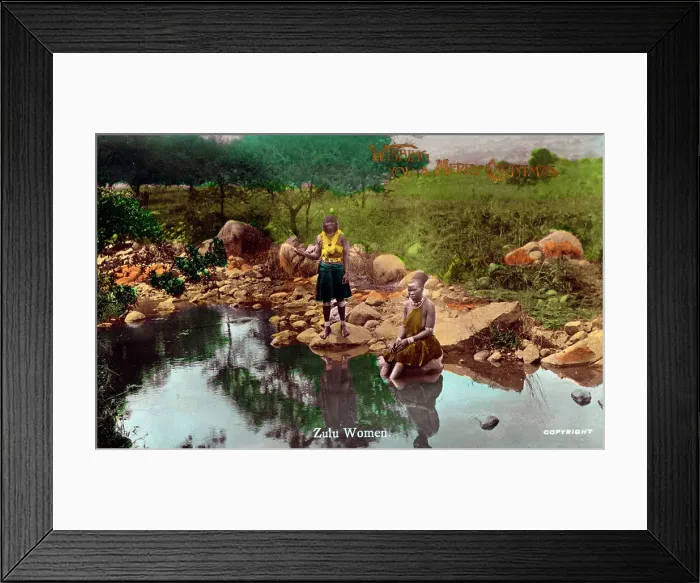 Framed Print : Two Zulu Women - South Africa - Christmas Greetings Card Framed Print : Two Zulu Women - South Africa - Christmas Greetings Card