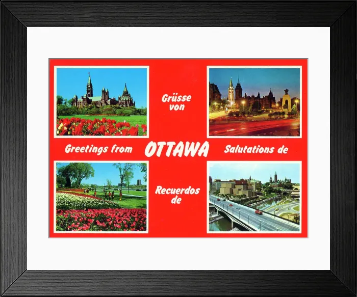 Framed Print : Ottawa, Ontario Canada - Multi-view Greetings postcard Framed Print : Ottawa, Ontario Canada - Multi-view Greetings postcard