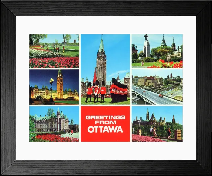 Framed Print : Ottawa, Canada - Greetings from Ottawa multi-view postcard Framed Print : Ottawa, Canada - Greetings from Ottawa multi-view postcard