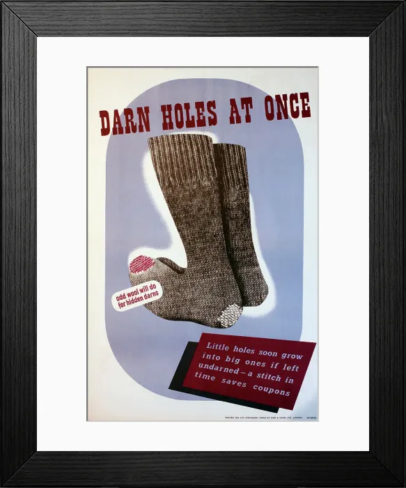 Framed Print : WW2 - Home Front - Darn Holes at once Framed Print : WW2 - Home Front - Darn Holes at once