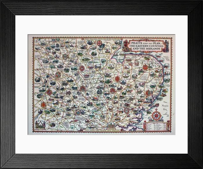 Framed Print : Pratt's High Test Plan of the Eastern Counties and Midlands Framed Print : Pratt's High Test Plan of the Eastern Counties and Midlands