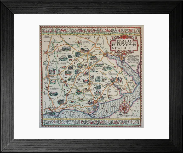 Framed Print : Pratt's High Test Plan of the New Forest Framed Print : Pratt's High Test Plan of the New Forest
