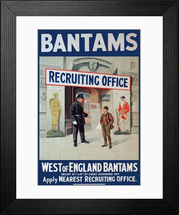 Framed Print : West of England Bantams (Bristol) - recruitment poster Framed Print : West of England Bantams (Bristol) - recruitment poster