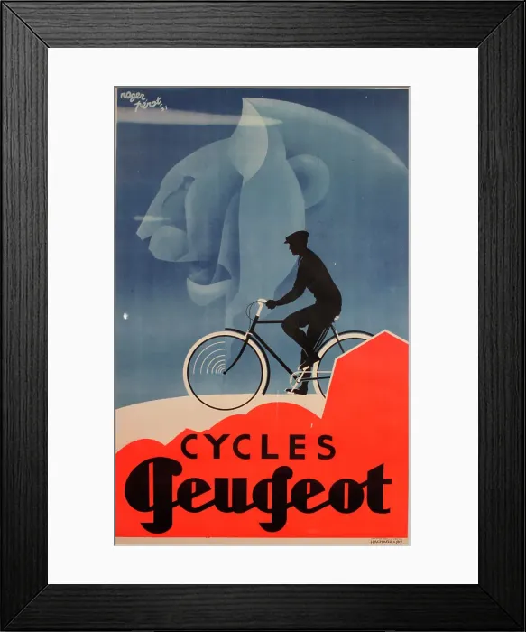 Framed Print : Original Poster for Peugeot Cycles Framed Print : Original Poster for Peugeot Cycles