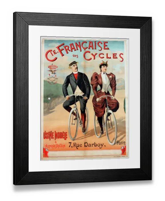 Framed Print : Poster - Cie Francaise des Cycles - French Bicycle Company Framed Print : Poster - Cie Francaise des Cycles - French Bicycle Company