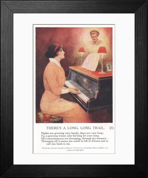 Framed Print : World War I Songcard