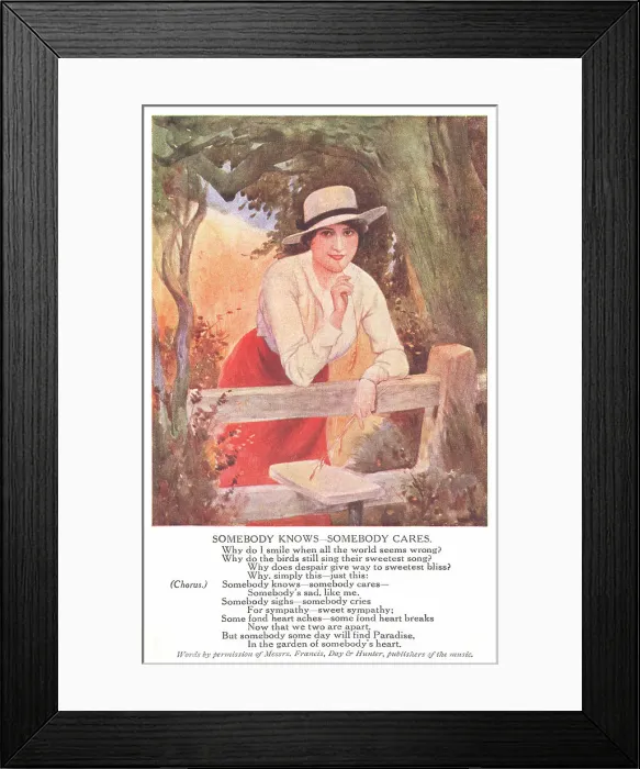 Framed Print : 1920s Songcard Framed Print : 1920s Songcard