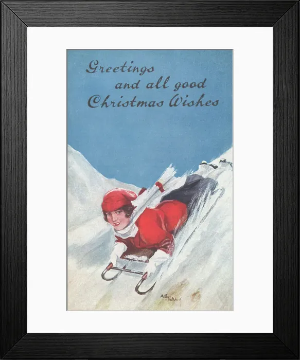 Framed Print : Girl with Toboggan Framed Print : Girl with Toboggan