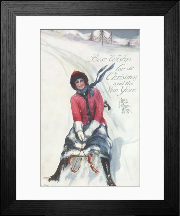 Framed Print : Girl with Toboggan Framed Print : Girl with Toboggan