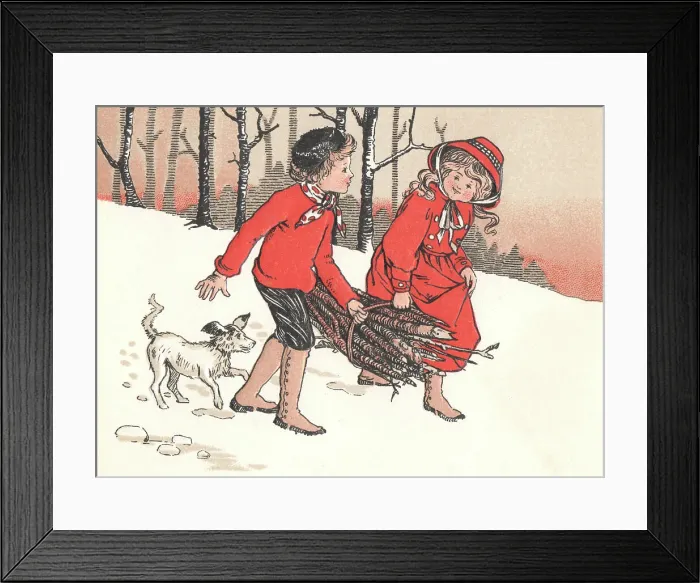 Framed Print : Children in the Snow Framed Print : Children in the Snow