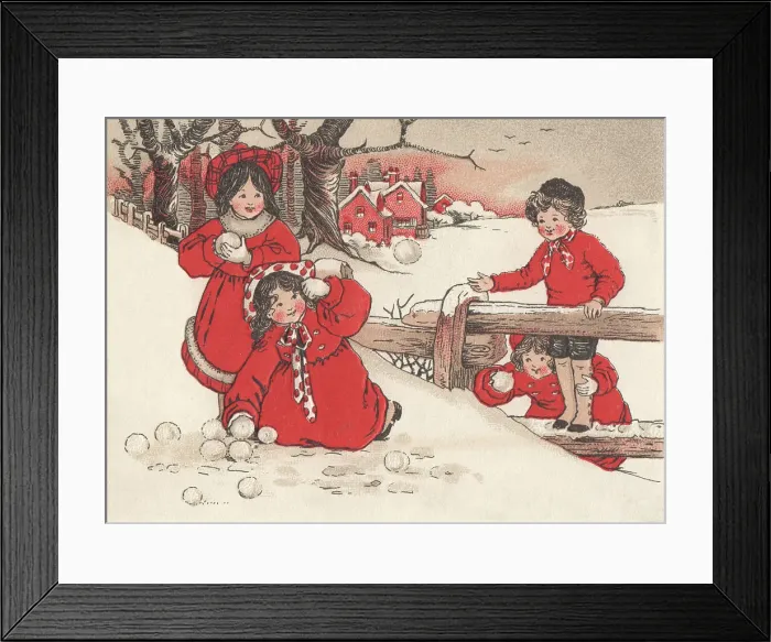 Framed Print : Children in the Snow Framed Print : Children in the Snow