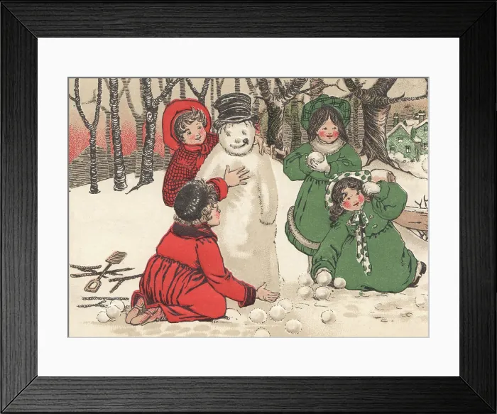 Framed Print : Children in the Snow Framed Print : Children in the Snow
