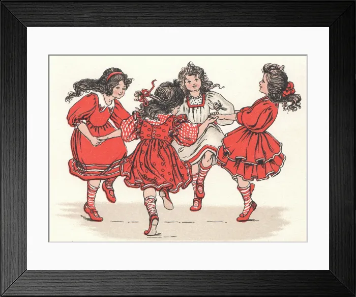 Framed Print : Young Girls Dancing Framed Print : Young Girls Dancing