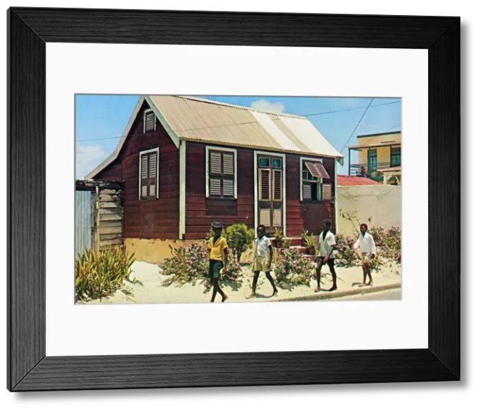 Framed Print : A typical Barbados chattel house, West Indies Framed Print : A typical Barbados chattel house, West Indies