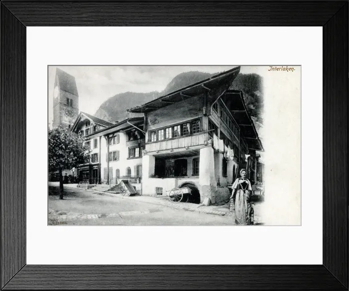 Framed Print : Street Scene - Interlaken, Switzerland Framed Print : Street Scene - Interlaken, Switzerland