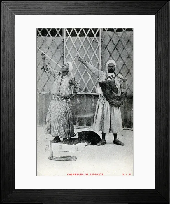 Framed Print : Two Egyptian Snake Charmers Framed Print : Two Egyptian Snake Charmers