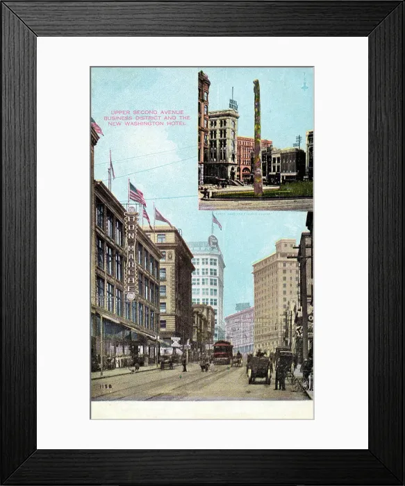 Framed Print : Upper Second Avenue Business District, Seattle, USA Framed Print : Upper Second Avenue Business District, Seattle, USA