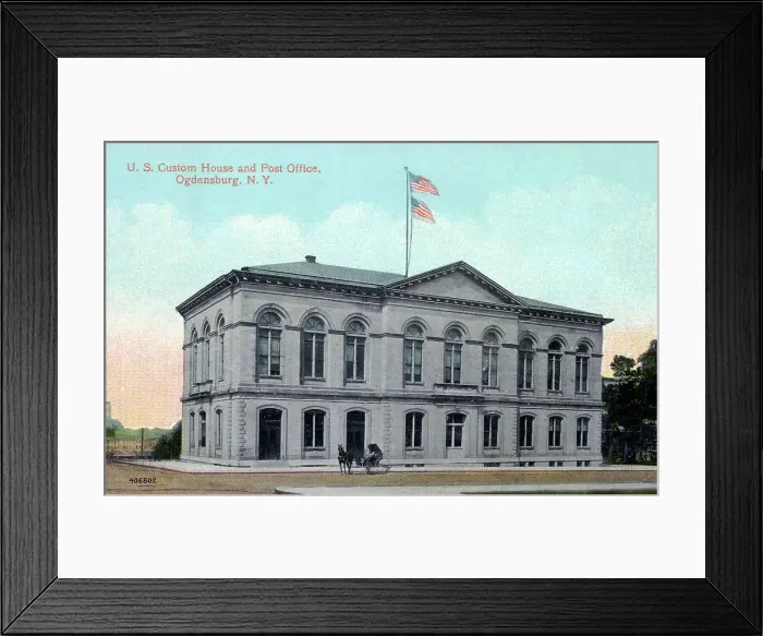 Framed Print : U. S. Customs House and Post Office, Ogdensburg, N.Y. USA Framed Print : U. S. Customs House and Post Office, Ogdensburg, N.Y. USA