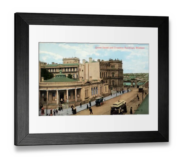 Framed Print : Queen Street and Treasury Buildings, Brisbane, Australia Framed Print : Queen Street and Treasury Buildings, Brisbane, Australia