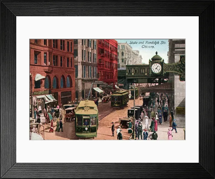 Framed Print : State and Randolph Streets, Chicago, Illinois, USA Framed Print : State and Randolph Streets, Chicago, Illinois, USA