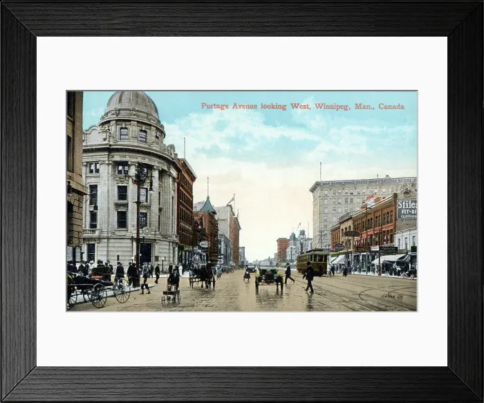 Framed Print : Portage Avenue looking West, Winnipeg, Manitoba, Canada