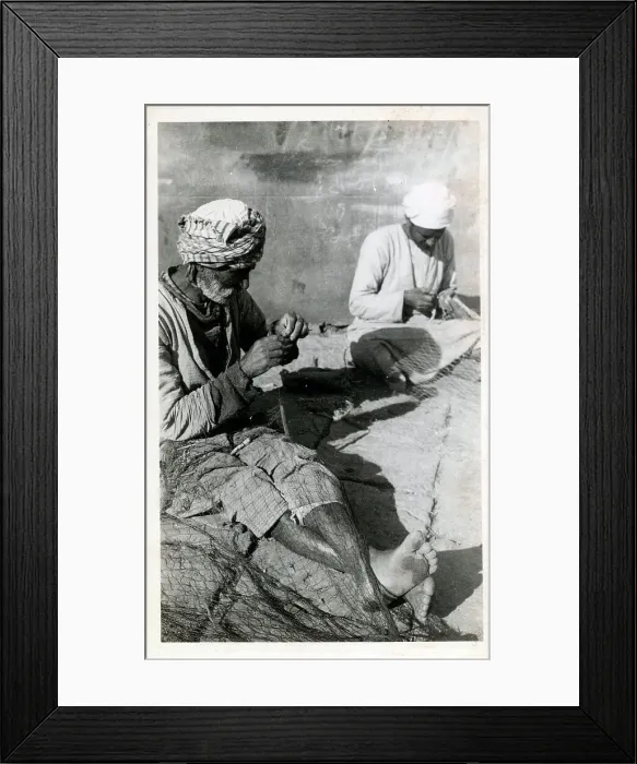 Framed Print : Mending Fishing nets - Egypt Framed Print : Mending Fishing nets - Egypt
