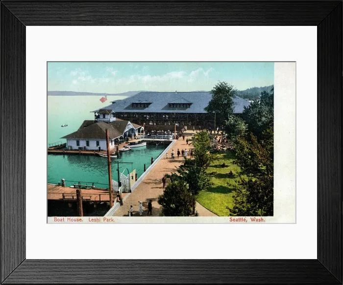 Framed Print : Boat House, Leshi Park, Seattle, Washington, USA Framed Print : Boat House, Leshi Park, Seattle, Washington, USA