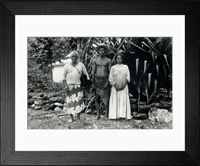 Framed Print : An older man with a young couple - Tahiti, French Polynesia Framed Print : An older man with a young couple - Tahiti, French Polynesia