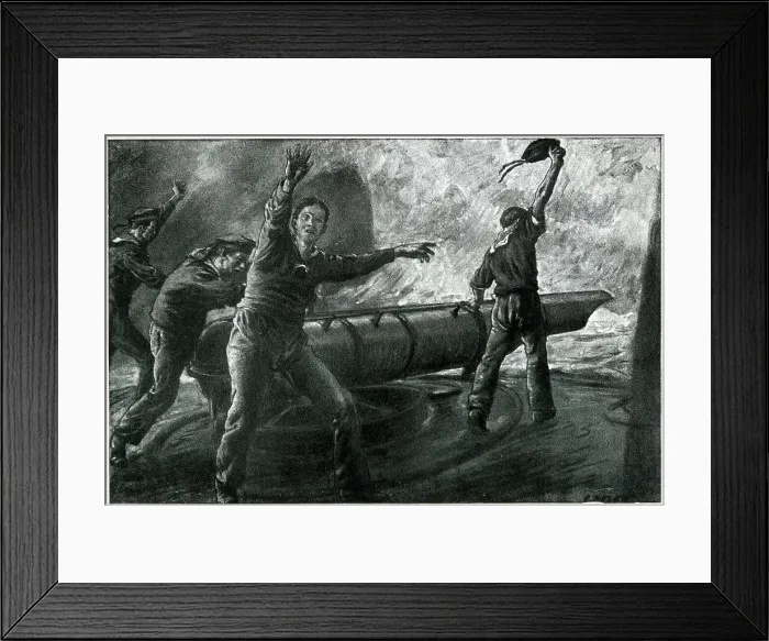 Framed Print : WW1 - A Direct Hit - German torpedo boat success Framed Print : WW1 - A Direct Hit - German torpedo boat success