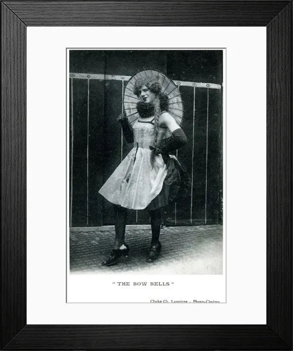 Framed Print : WW1 - The Bow Bells - male stage performer in drag Framed Print : WW1 - The Bow Bells - male stage performer in drag