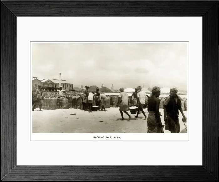 Framed Print : Bagging Salt, Aden, Yemen Framed Print : Bagging Salt, Aden, Yemen