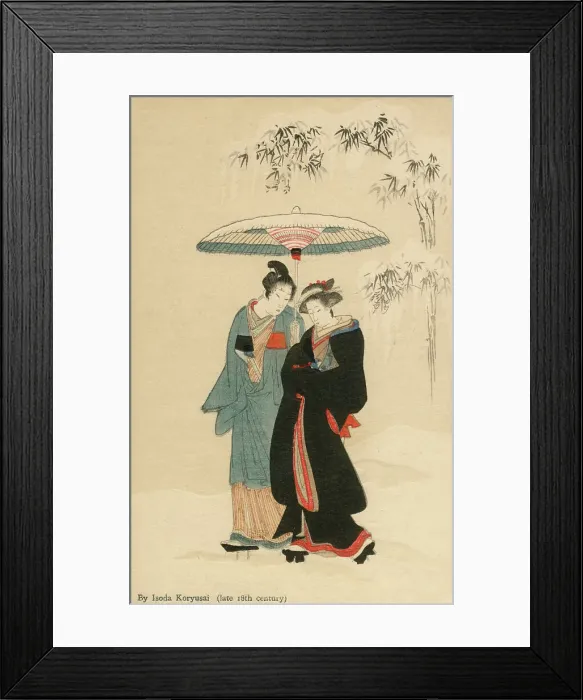 Framed Print : Japanese couple - Isoda Koryusai Framed Print : Japanese couple - Isoda Koryusai