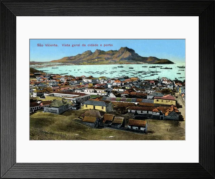 Framed Print : The Lower City and Mt. Cara - Sao Vicente, Cape Verde Framed Print : The Lower City and Mt. Cara - Sao Vicente, Cape Verde