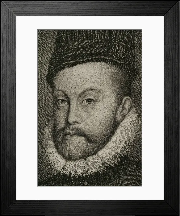 Framed Print : Philip II (1527-1598). King of Spain (1556-1598) Framed Print : Philip II (1527-1598). King of Spain (1556-1598)