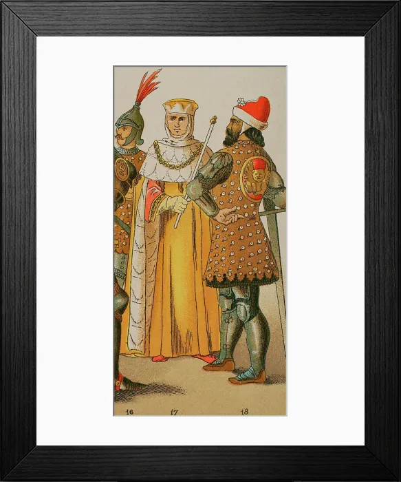 Framed Print : History of Italy. 1300. From left to right: Roman Framed Print : History of Italy. 1300. From left to right: Roman