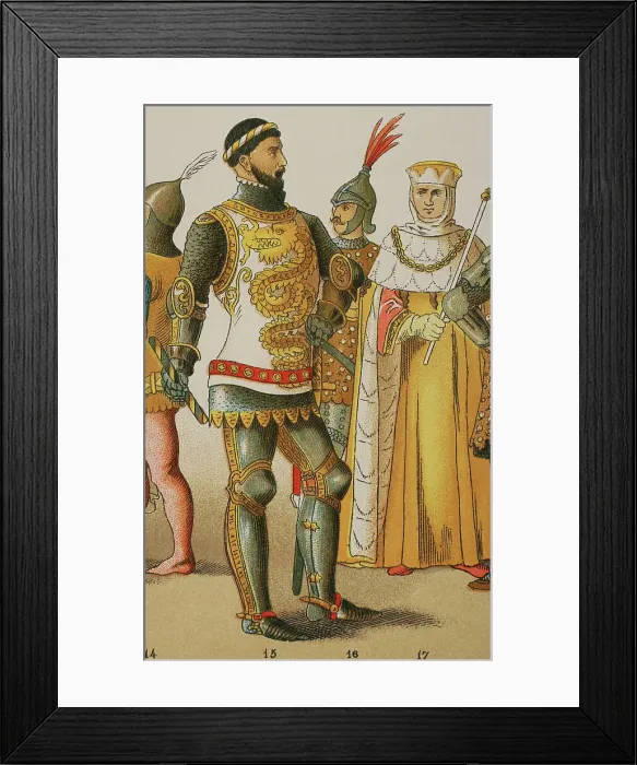Framed Print : Histoy of Italy. 1300. From left to right: Bernabo Framed Print : Histoy of Italy. 1300. From left to right: Bernabo