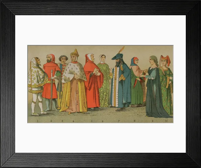 Framed Print : History of Italy. 1300. From left to right: Cimabue Framed Print : History of Italy. 1300. From left to right: Cimabue