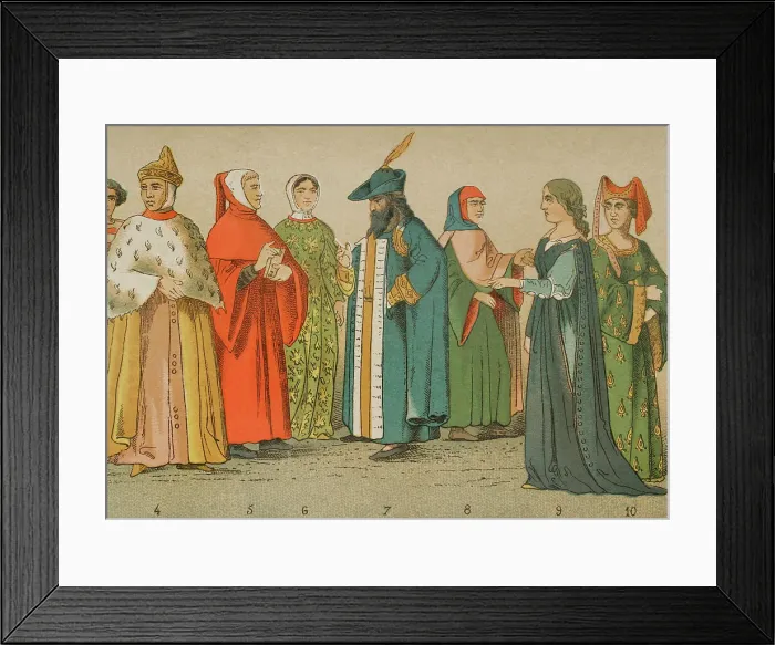 Framed Print : History of Italy. 1300. From left to right: Doge Framed Print : History of Italy. 1300. From left to right: Doge