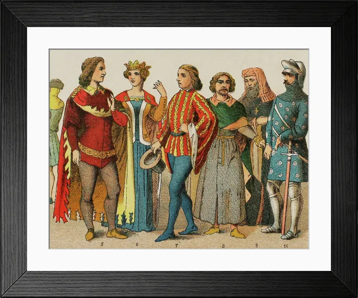 Framed Print : History of England. 1300-1400. From left to right Framed Print : History of England. 1300-1400. From left to right