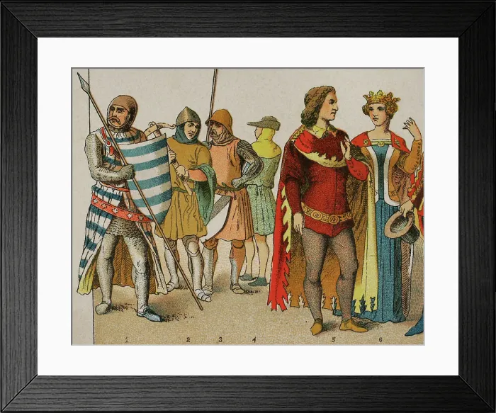 Framed Print : History of England. 1300-1400. From left to right Framed Print : History of England. 1300-1400. From left to right