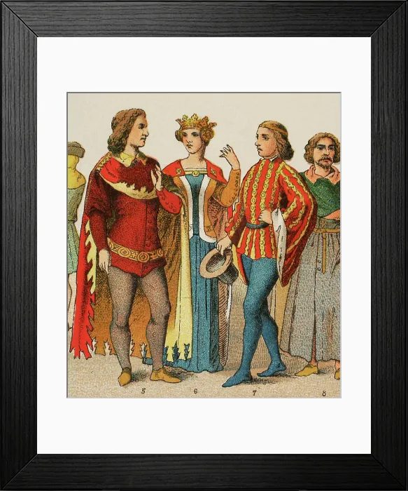 Framed Print : History of England. 1300-1400. From left to right Framed Print : History of England. 1300-1400. From left to right