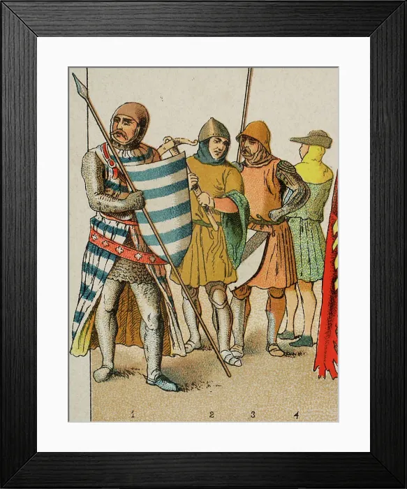 Framed Print : History of England. 1300-1400. From left to right Framed Print : History of England. 1300-1400. From left to right