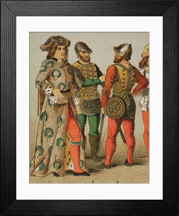Framed Print : History of England. 1450-1500. From left to right Framed Print : History of England. 1450-1500. From left to right