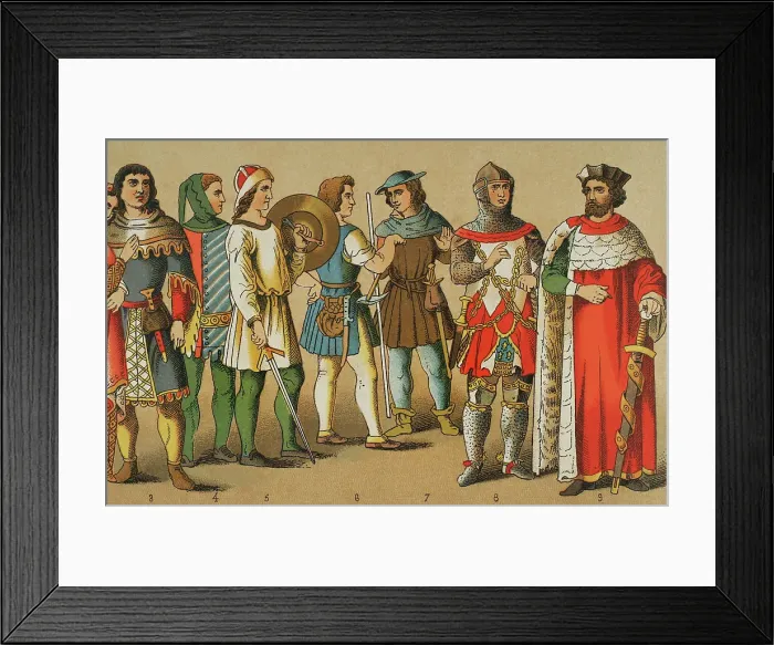 Framed Print : History of Germany. 1300-1350. From left to right Framed Print : History of Germany. 1300-1350. From left to right