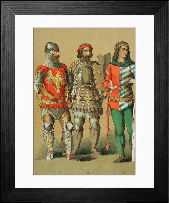 Framed Print : History of Germany. 1350-1400. From left to right Framed Print : History of Germany. 1350-1400. From left to right