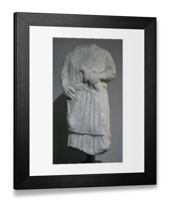 Framed Print : Statue of a young man carrying an offering (a) Framed Print : Statue of a young man carrying an offering (a)