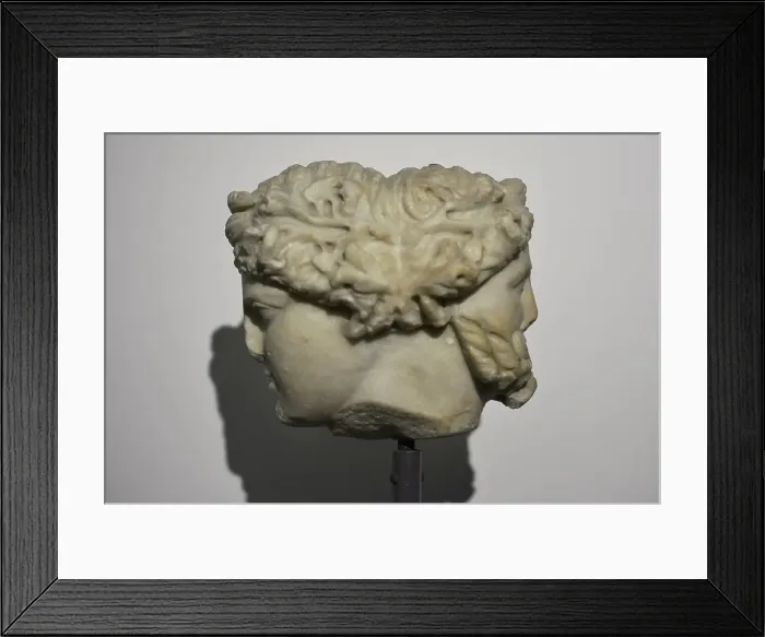 Framed Print : Two-faced Herma of Dionysian nature. Two-faced Framed Print : Two-faced Herma of Dionysian nature. Two-faced