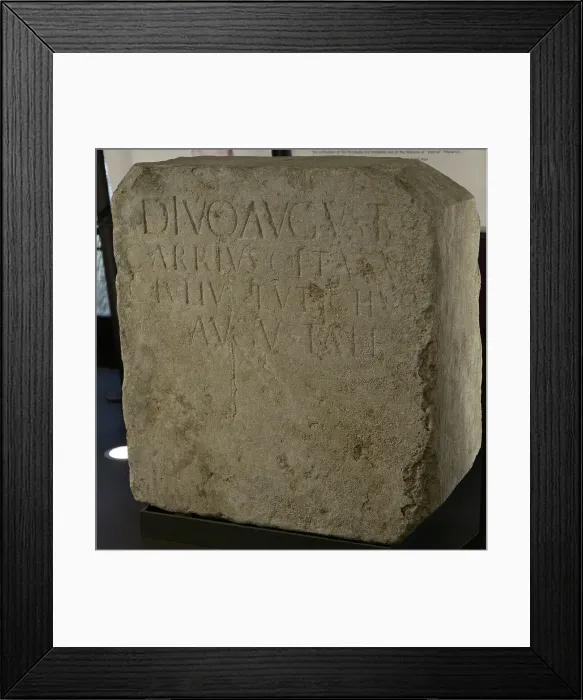 Framed Print : Pedestal in honor of the Divine Augustus, by Caius Framed Print : Pedestal in honor of the Divine Augustus, by Caius