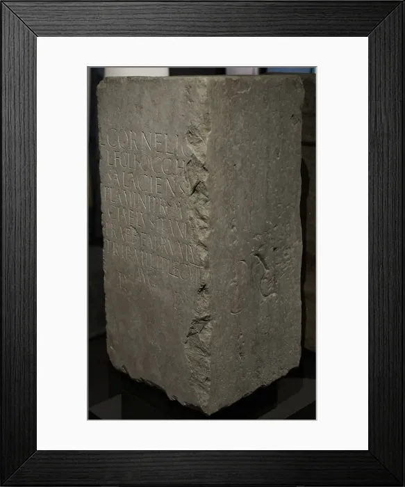 Framed Print : Honorific cippus from Thermae Cassiorum, Lisbon Framed Print : Honorific cippus from Thermae Cassiorum, Lisbon