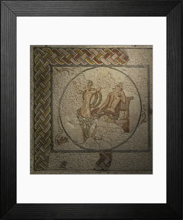 Framed Print : Apollo and Daphne. Roman mosaic panel. 3rd-4th Framed Print : Apollo and Daphne. Roman mosaic panel. 3rd-4th